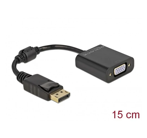 DELOCK Átalakító DisplayPort 1.2 male > VGA female fekete