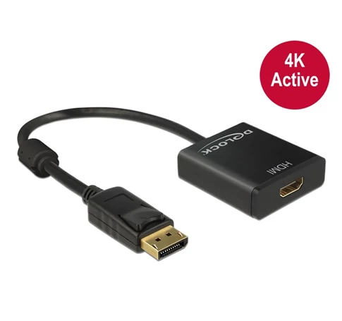 DELOCK Átalakító DisplayPort 1.2 male > HDMI female 4K aktív fekete