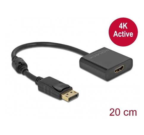 DELOCK Átalakító DisplayPort 1.2 male > HDMI female 4K aktív fekete