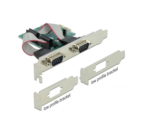 DELOCK PCI-E Bővítőkártya > 2x Soros RS-232