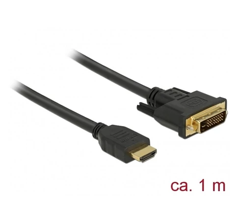 DELOCK kábel HDMI male > DVI 24+1 male kétirányú 1m