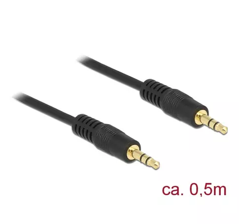 DELOCK kábel Stereo jack 3.5mm 3 pin male / male összekötő 0.5m