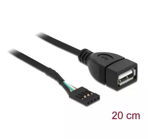 DELOCK kábel USB pin header female > USB 2.0 Type-A female 20cm
