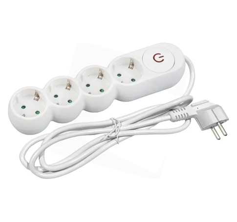 Entac ESERS15G415SW DESIGN ELOSZTÓ 4 FOGLALAT KAPCSOLÓVAL 1,5M 3G1,5