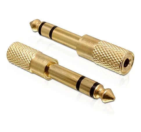 DELOCK Átalakító Stereo plug 6.35mm > Stereo jack 3.5mm 3 pin fém