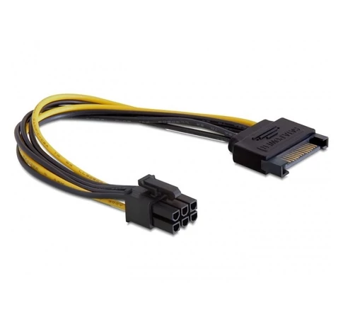 DELOCK Tápkábel SATA 15 pin > 6 pin PCI Express