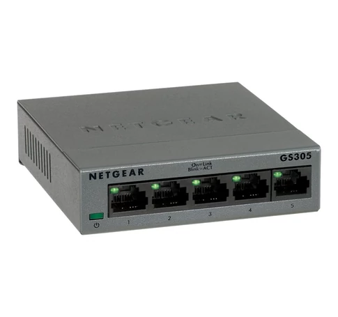NETGEAR GS305 Beállítást nem igénylő (unmanaged) L2 Gigabit Ethernet (10/100/1000) Fekete