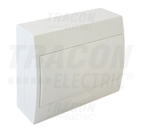 Falon kívüli elosztódoboz, fehér ajtóval, N/PE sínnel  1×12 modul, IP40, (H×W×D=200×256×95mm)