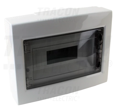 Falon kívüli elosztódoboz, füstszínű-sík ajtóval, NPE nélkül  1×12 (12) modul, IP40, (H×W×D=260×330×92mm)