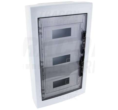 Falon kívüli elosztódoboz, füstszínű-sík ajtóval, NPE nélkül  3×12 (36) modul, IP40, (H×W×D=570×330×100mm)