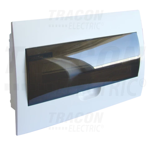 Süllyesztett elosztódoboz, füstszínű ajtóval, N/PE sínnel  1×18 modul, IP40, (H×W×D=216×363×76mm)