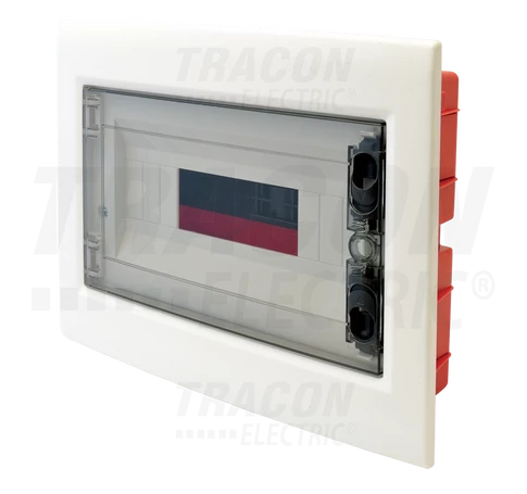 Süllyesztett elosztódoboz, füstszínű-sík ajtóval, NPE nélkül  1×12 (12) modul, IP40, (H×W×D=200x256x66mm)