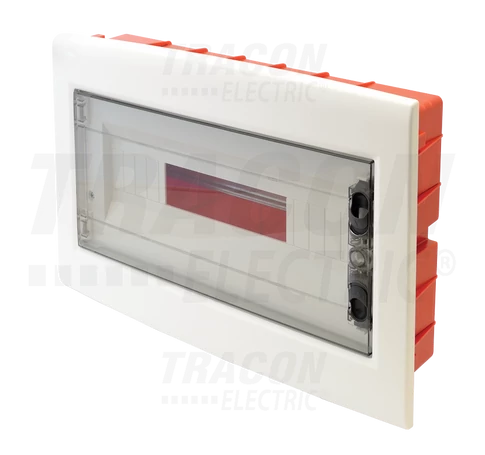 Süllyesztett elosztódoboz, füstszínű-sík ajtóval, NPE nélkül  1×18 (18) modul, IP40, (H×W×D=270×440×85 mm)