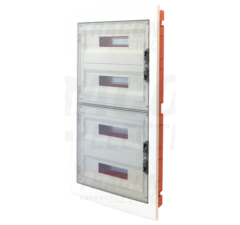 Süllyesztett elosztódoboz, füstszínű-sík ajtóval, NPE nélkül  4×18 (72) modul, IP40, (H×W×D=860×440×95mm)