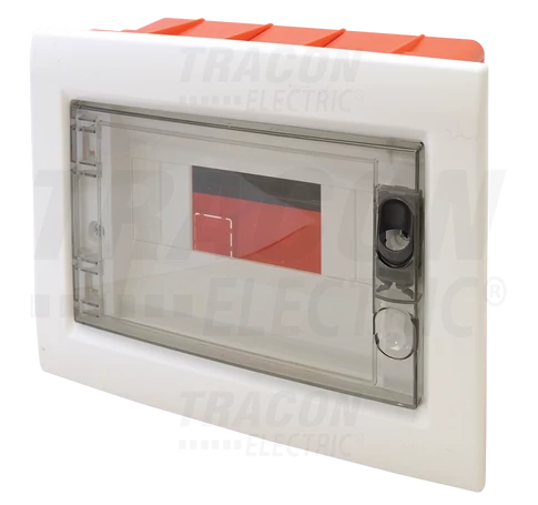 Süllyesztett elosztódoboz, füstszínű-sík ajtóval, NPE nélkül  1×8 (8) modul, IP40, (H×W×D=180×220×88mm)