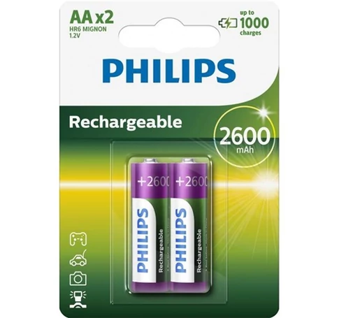 Philips R6B2A26010 ELEM TÖLTHETŐ AA 2600 mAh 2-BLISZTER