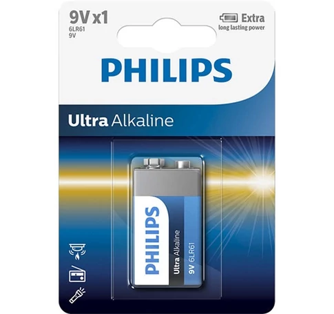 Philips 6LR61E1B10 ELEM ULTRA ALKALI 9V 1-BLISZTER