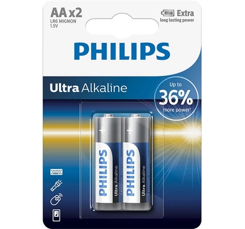 Philips LR6E2B10 ELEM ULTRA ALKALI AA 2-BLISZTER