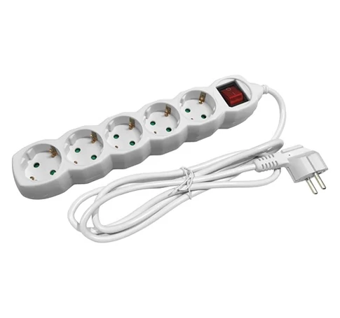 Entac ESE15G515SW ELOSZTÓ 5 FOGLALAT KAPCSOLÓVAL 1,5M 3G1,5