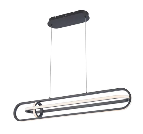 ELSTEAD Eurofase pendant light, width 1071mm, LED 58W dimmable, 2900lm - ELS-QN-DEMARK-LP-BK