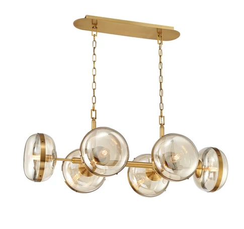 ELSTEAD Eurofase pendant light, width 1105mm, 6x E27 - ELS-QN-NOTTINGHAM-6LP-AB