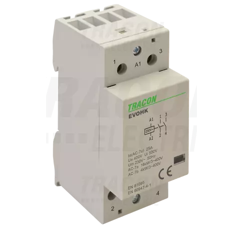 Installációs kontaktor  230V, 50Hz, 2 Mod, 2×NO, AC1/AC7a, 63A,