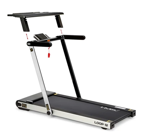 Electric treadmill with desk HMS LOOP12 MULTI 1-12 km/h, grey