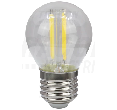 COG LED gömb fényforrás, átlátszó  230 VAC, E27, 4W, 470 lm, G45, 2700K, EEI=E