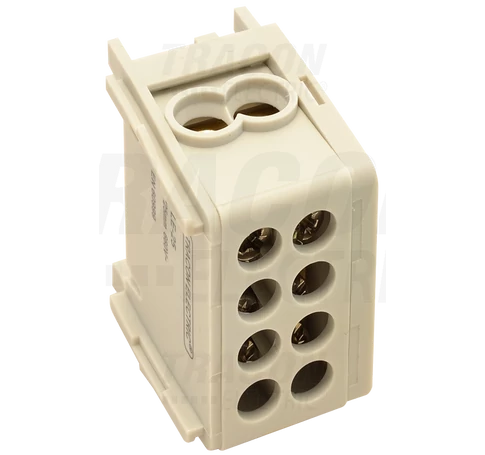 Főáramköri leágazó kapocs, sínre szerelhető, szürke  1×35+1×25mm2/1×35+1×25mm2, 400VAC, 125A