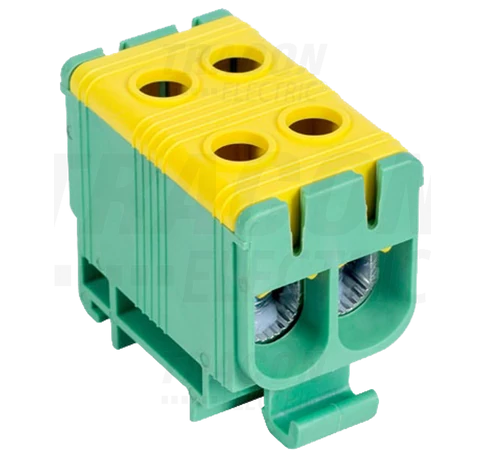 Főáramköri leágazó kapocs, sínre szerelhető, zöld/sárga  6-50mm2, max. 1000VAC/1500VDC, max.160A