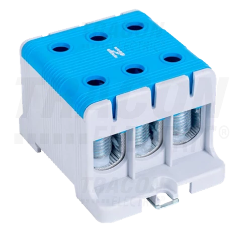 Főáramköri leágazó kapocs, sínre szerelhető, kék  6-50mm2, max. 1000VAC/1500VDC, max.160A