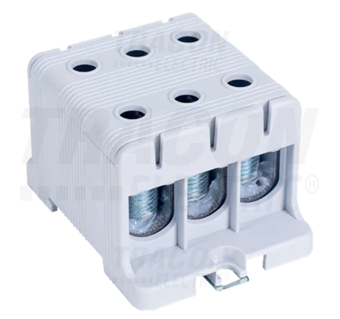 Főáramköri leágazó kapocs, sínre szerelhető, szürke  6-50mm2, max. 1000VAC/1500VDC, max.160A