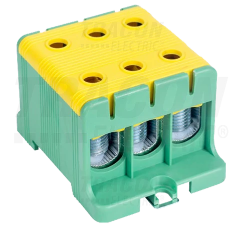 Főáramköri leágazó kapocs, sínre/felületre, zöld/sárga  16-95mm2, max. 1000VAC/1500VDC, max.245A