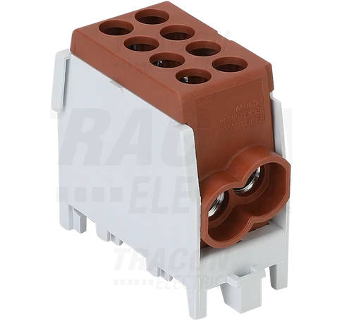 Főáramköri leágazó kapocs, sínre szerelhető, barna  2.5-25mm2, max. 1000VAC/DC, max.101A