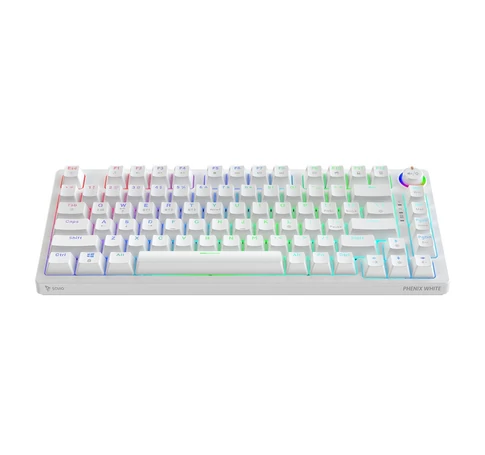 SAVIO PHENIX WHITE Wireless Mechanical Keyboard, Gateron Red Pro, ABS