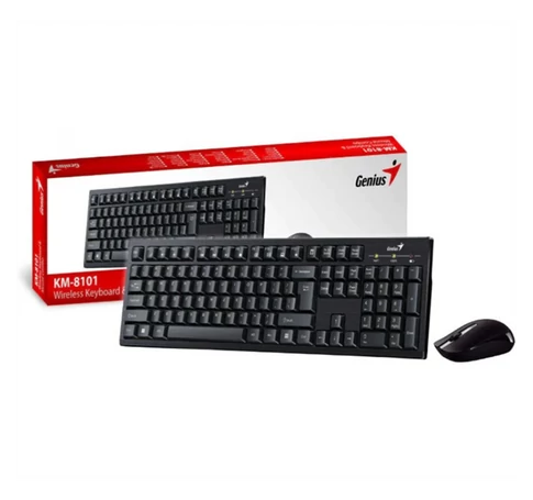 GENIUS Vezeték Nélküli Billentyűzet + egér KM-8101, USB fekete