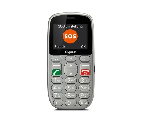 GIGASET GL390 mobiltelefon, idősek számára, Dual SIM, titán-ezüst