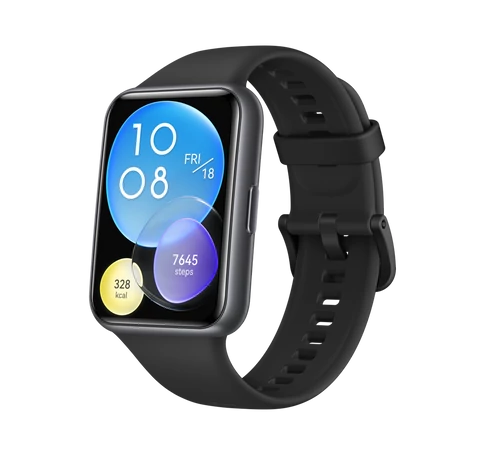 HUAWEI Watch Fit 2, Midnight Black Silicone Strap