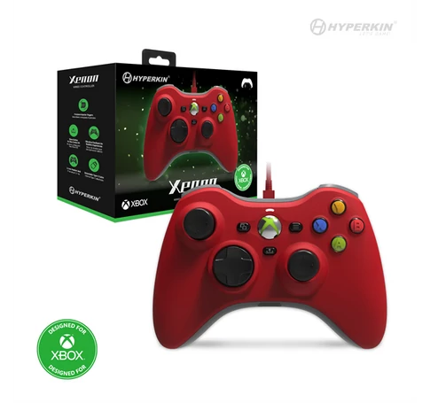 HYPERKIN Xenon Xbox Series|One/Windows 11|10 Xbox liszenszelt Vezetékes kontroller, Piros