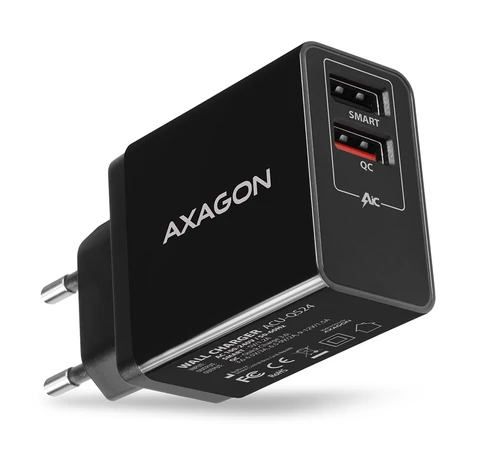 Axagon ACU-QS24 mobile device charger Smartphone Black AC Fast charging Indoor
