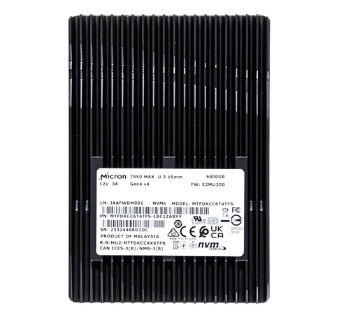 SSD Micron 7450 MAX 6.4TB U.3 (15mm) NVMe PCI 4.0 MTFDKCC6T4TFS-1BC1ZABYYR (DWPD 3)