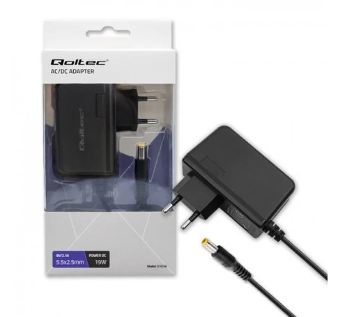Qoltec 51034 power adapter/inverter Indoor 19 W Black