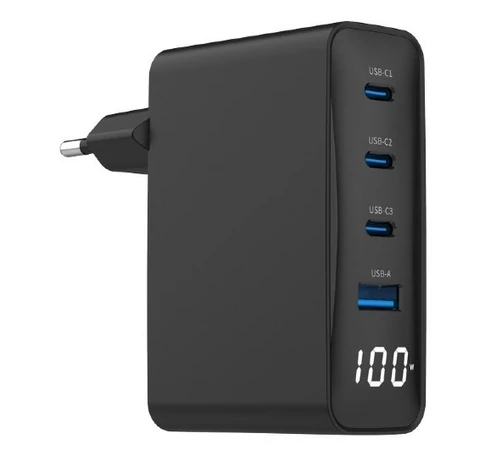 Gembird TA-UC-PDQC100LCD-01-BK mobile device charger Laptop, Smartphone Black AC Fast charging Indoor