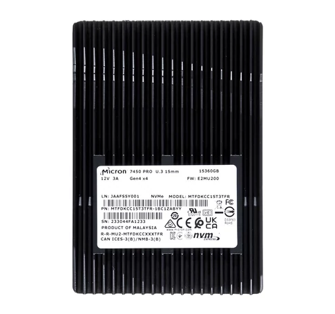 SSD Micron 7450 PRO 15.36TB U.3 (15mm) NVMe PCI 4.0 MTFDKCC15T3TFR-1BC1ZABYYR (DWPD 1)