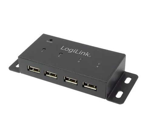 LogiLink UA0141A interface hub 480 Mbit/s Black