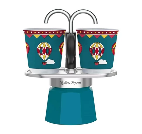 Bialetti Mini Express Winter Wonderland 2TZ coffee machine with two 90ml cups Multicolour