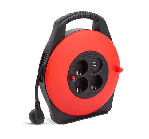 Delight 20239 KÁBELDOB 10 M KÁBELLEL, 2X USB, 3 X 230V, 3X1,5 MM2, IP20