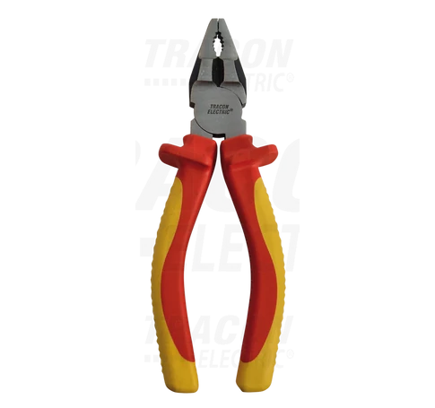 Kombinált fogó, 1000V-ra szigetelt, sárga-piros nyél  AC 1000V, L=160mm, 230g