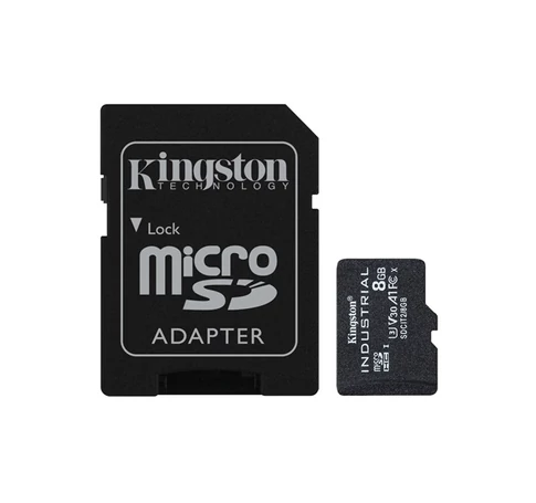 KINGSTON Memóriakártya MicroSDHC 8GB Industrial C10 A1 pSLC + Adapter
