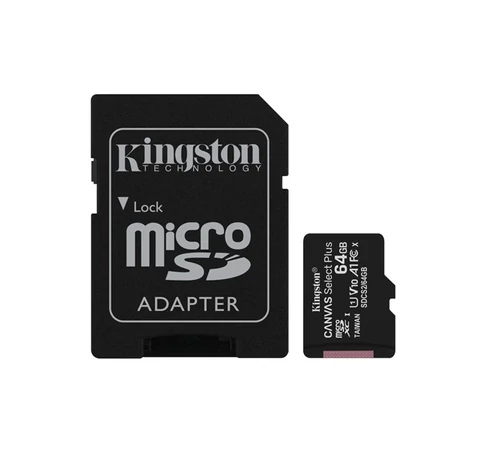 KINGSTON Memóriakártya MicroSDXC 64GB Canvas Select Plus 100R A1 C10 + Adapter